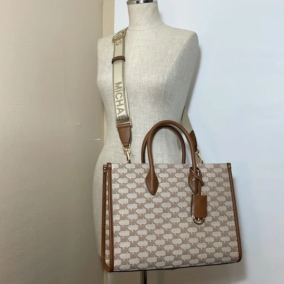 Michael Kors 🤎 Mirella tote bag MK print luggage Multi color - Picture 9 of 10